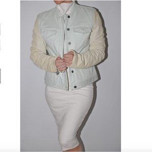 T by Alexander Wang Moto Leather Jean Jacket